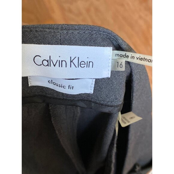Calvin Klein Womens Classic Fit Gray Dress Pants Size 16 - Picture 6 of 6